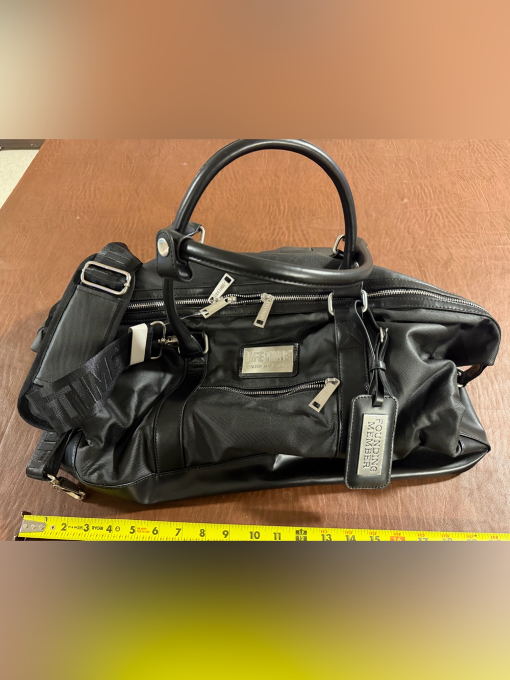Lifetime fitness Black Travel gym Bag with Removable Shoulder Strap NEW